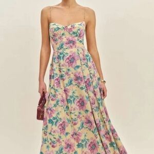 NWT Reformation Jaelyn Dress size 2 Floral Spaghetti Strap Maxi Dress
